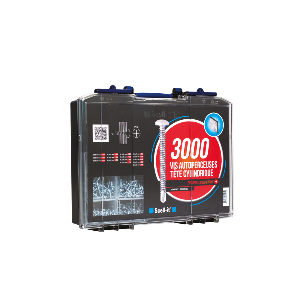 3000 vis autoperceuses ezp - tête cylindrique - Ø3,5 à 4,8mm - SCELL-IT - COF003-TCC
