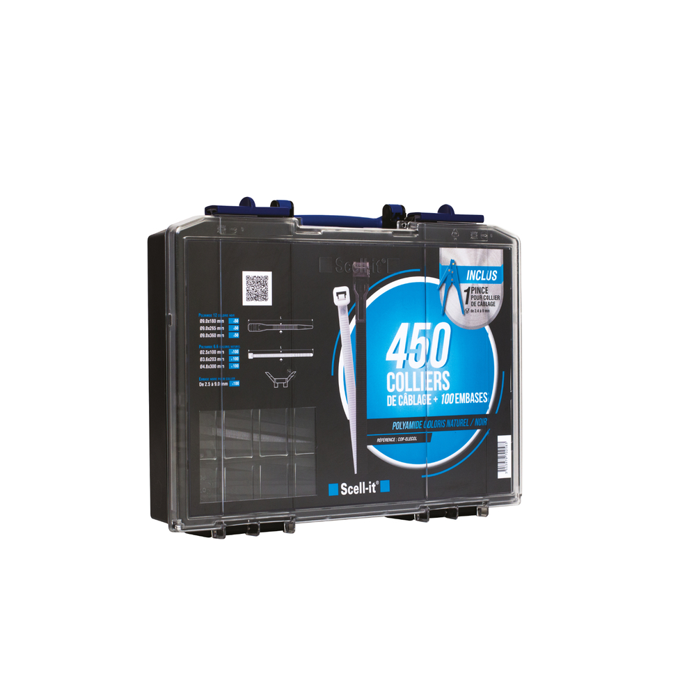 Coffret de 450 colliers de serrage + pince - SCELL-IT - COF-ELECOL