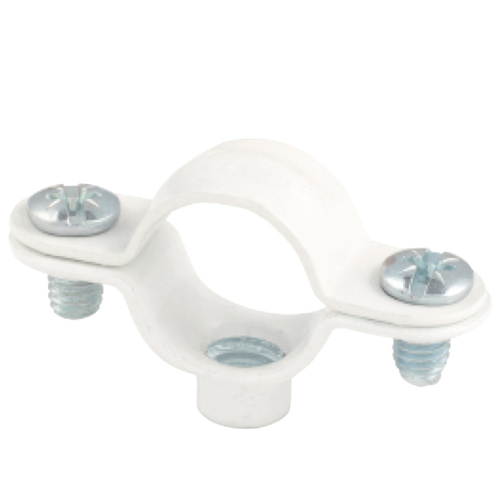 Collier de plomberie simple standard ATLAS acier laqué blanc Diamètre 40 - Lot de 50 SCELL-IT - COLBL40