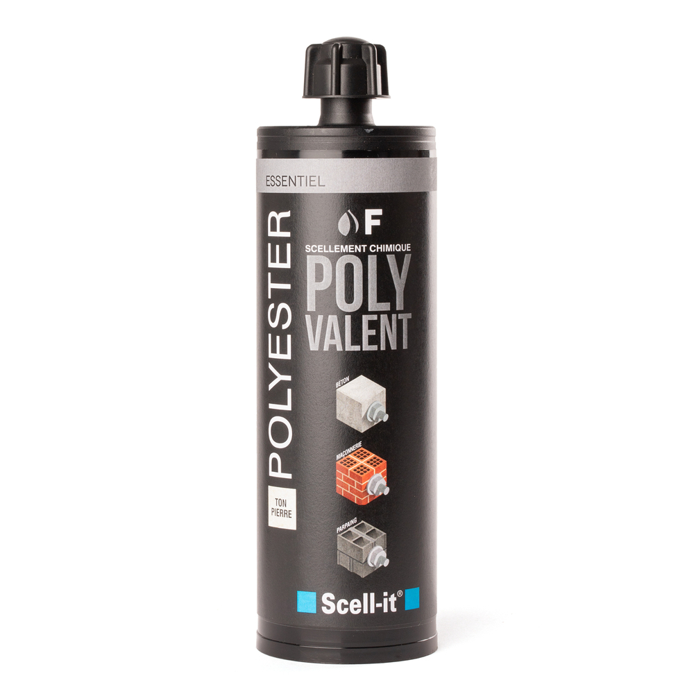 1 cartouche 380ml résine polyester polyvalente - 1 ATE - ton blanc - SCELL-IT - F380