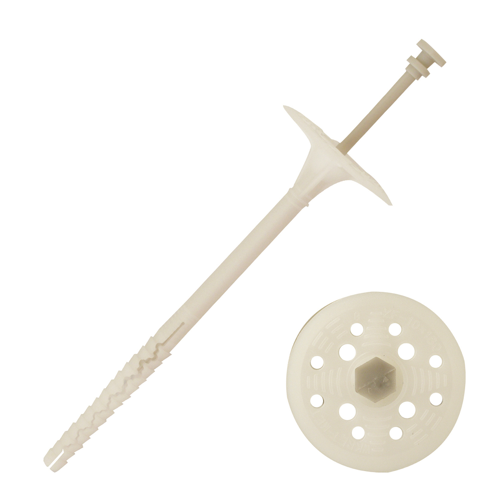 100 fixations d'isolant longue expansion -maçonnerie- clou polyamide - Ø10x300mm - SCELL-IT - FILONG10300