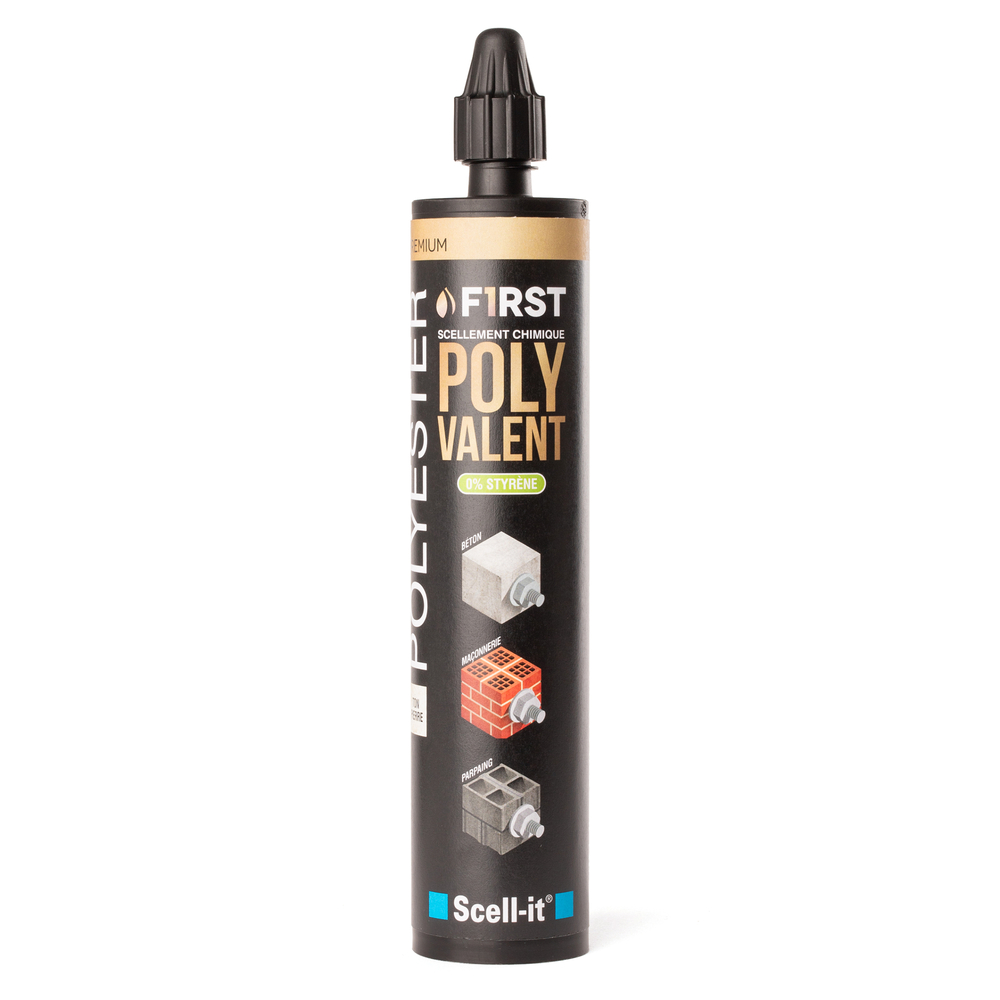 Cartouche 300ml résine polyester polyvalente plus - 2 ATE - 0 styr. - blanc - SCELL-IT - FIRST300B