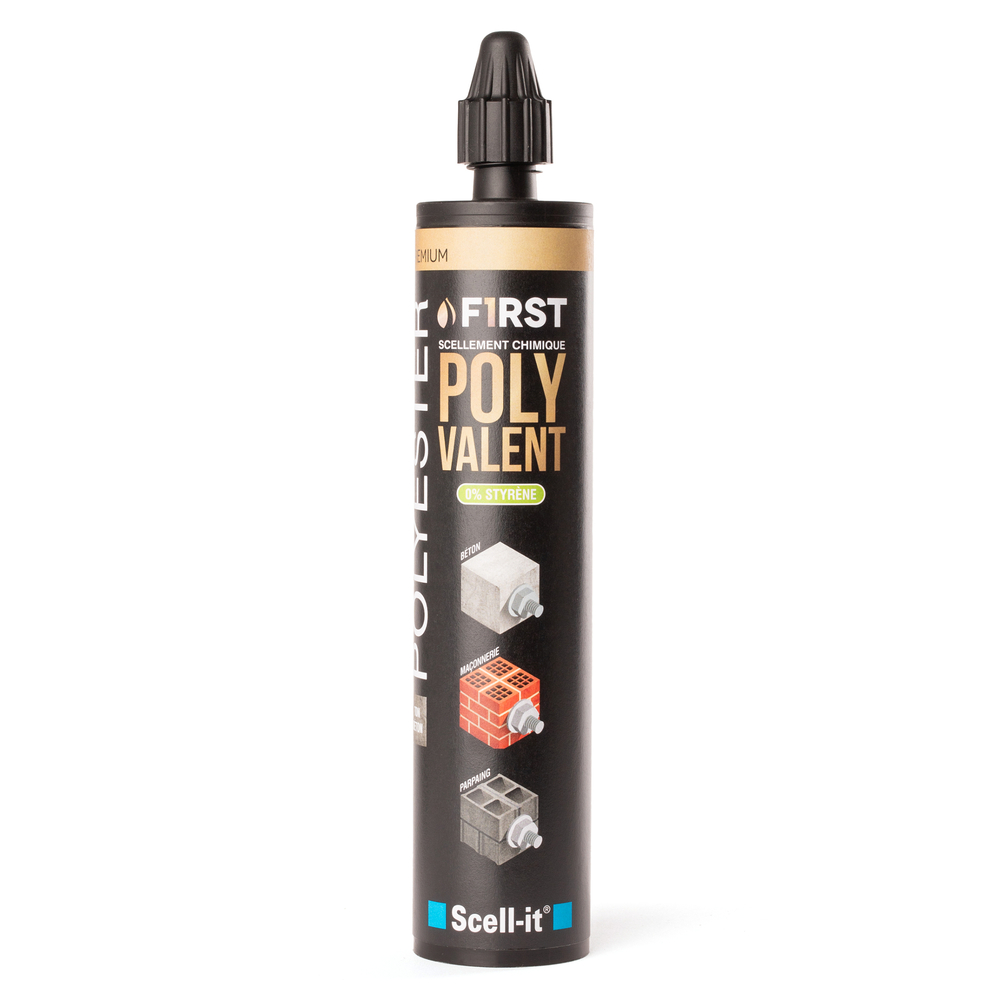 Cartouche 300ml résine polyester polyvalente plus - 2 ATE - 0 styr - gris - SCELL-IT - FIRST300G