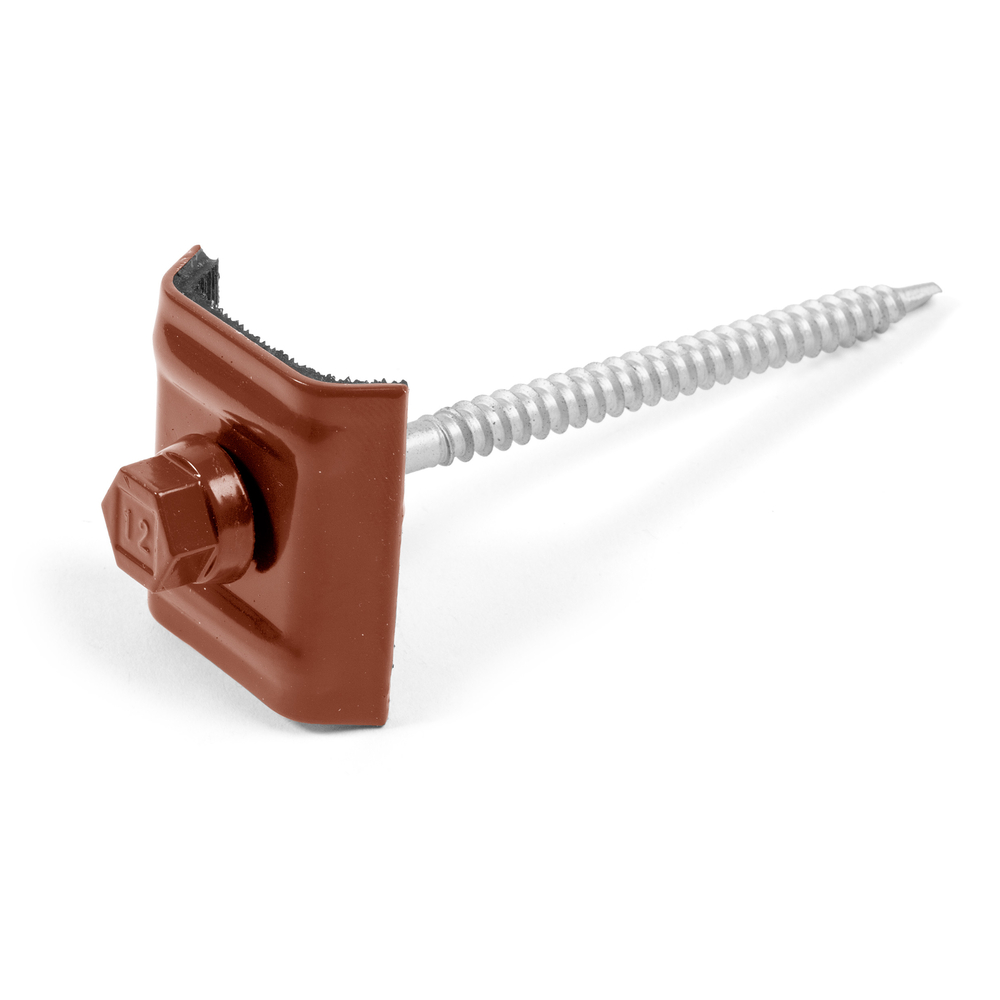 Kit monté ZAMATOP BOIS 6,3x100+CAVTE1 RAL8012 - SCELL-IT - ZTW100+E1-MT-8012