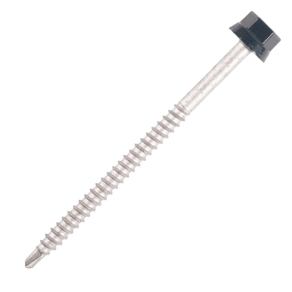 100 Vis bac acier - sommet de nervure - support bois - TH12-6,3x100mm- RAL7035 - SCELL-IT - ZTW-63100-7035