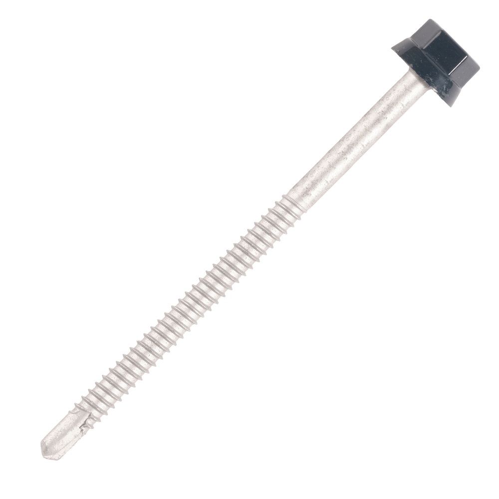 100 Vis bac acier - sommet de nervure - support ZED - TH12-6,3x100mm- RAL1015 - SCELL-IT - ZTZ-63100-1015