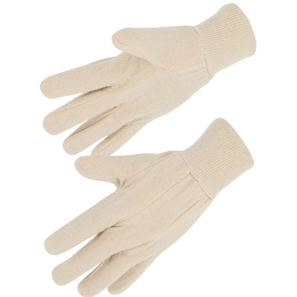Gant coton Jersey écru Poignet tricot T10 - SINGER - 400JE