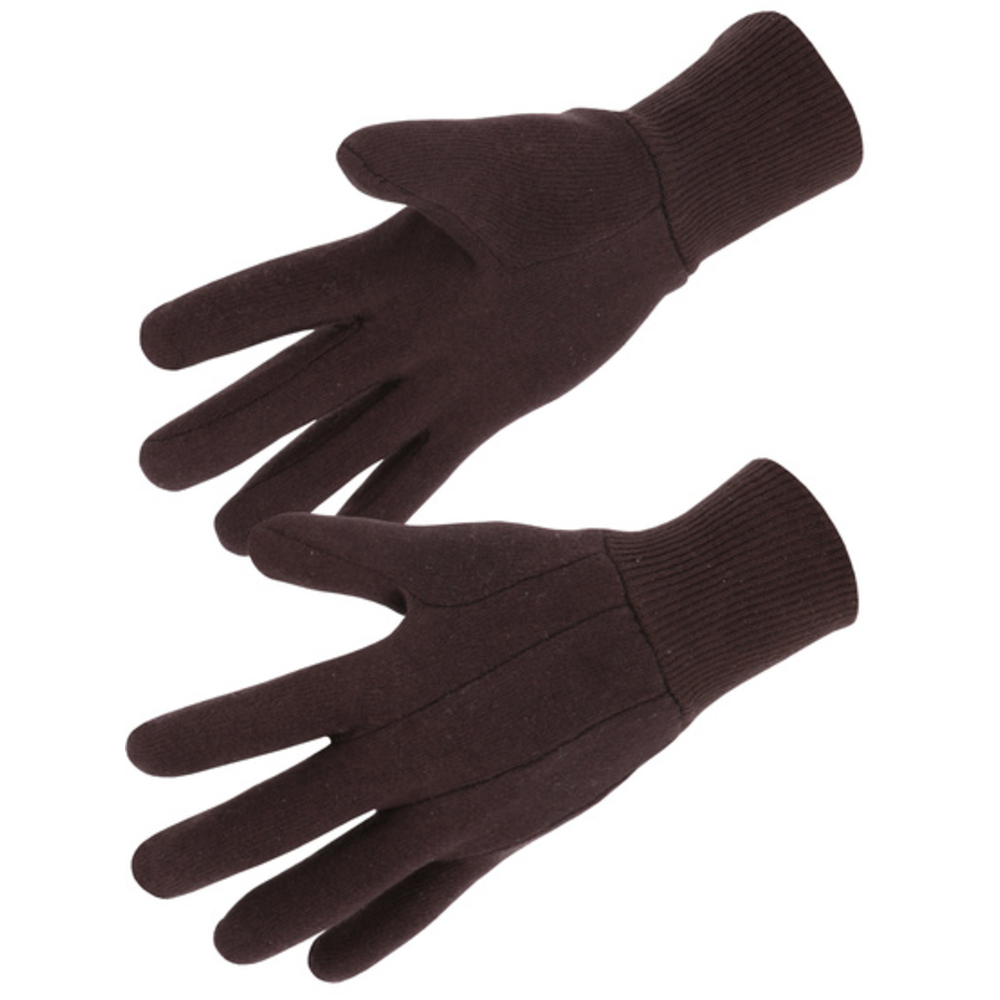 Gant coton jersey marron Poignet tricot T8 - SINGER - 400JMF
