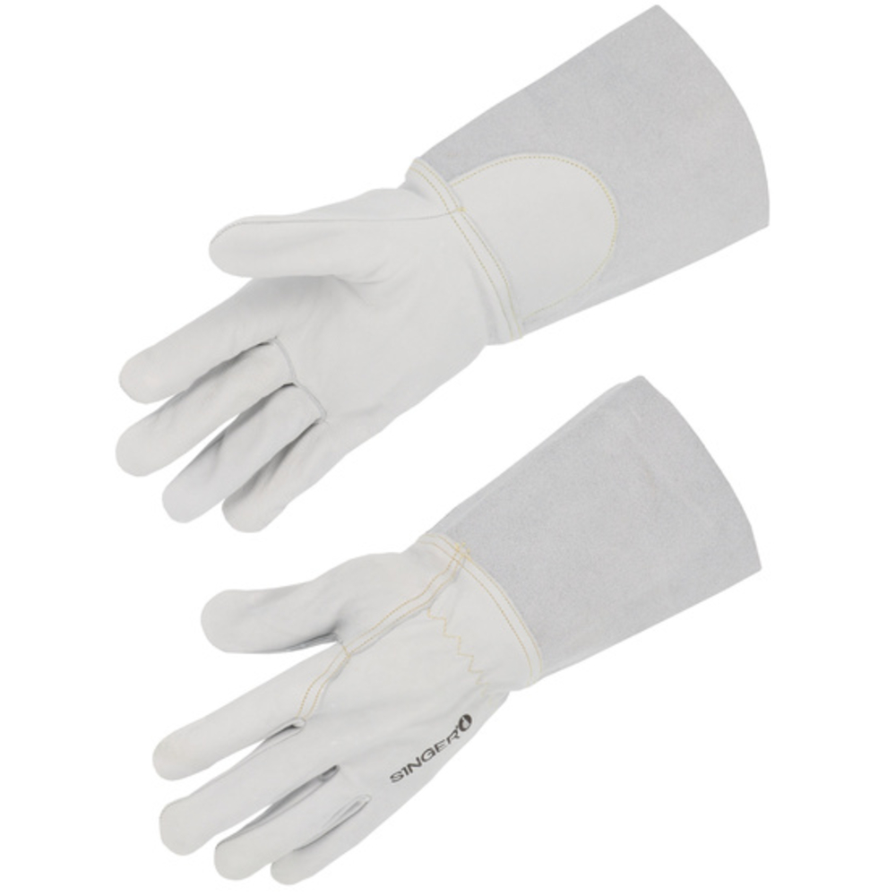 Gant cuir Tout fleur de chèvre Manchette croûte de bovin de 15 cm - SINGER - 51CHV