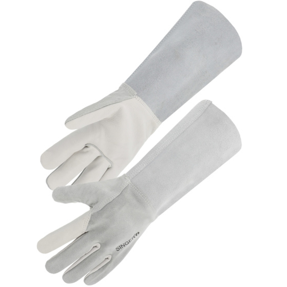 Gant paume fleur bovin Dos croûte Manchette croûte 20 cm T10 - SINGER - 51GS20