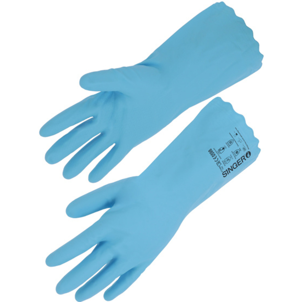 Gant PVC Non supporté floqué 300mm - SINGER - ATOMB