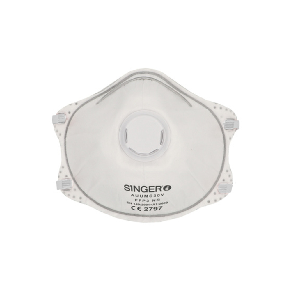 Demi-masque préformé FFP3 NR Joint facial en mousse - Lot de 10 - SINGER - AUUMC30V