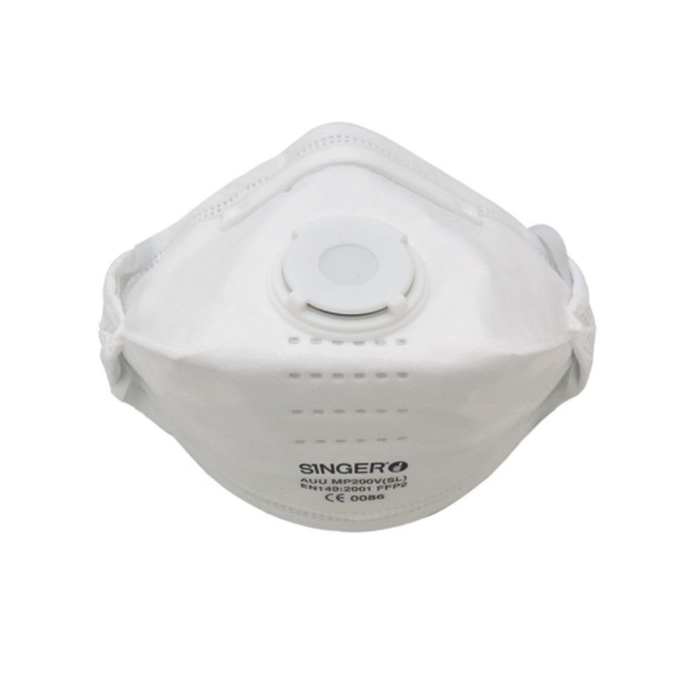 Demi-masque pliable Valve FFP2 NR D - Lot de 20 - SINGER - AUUMP200VSL