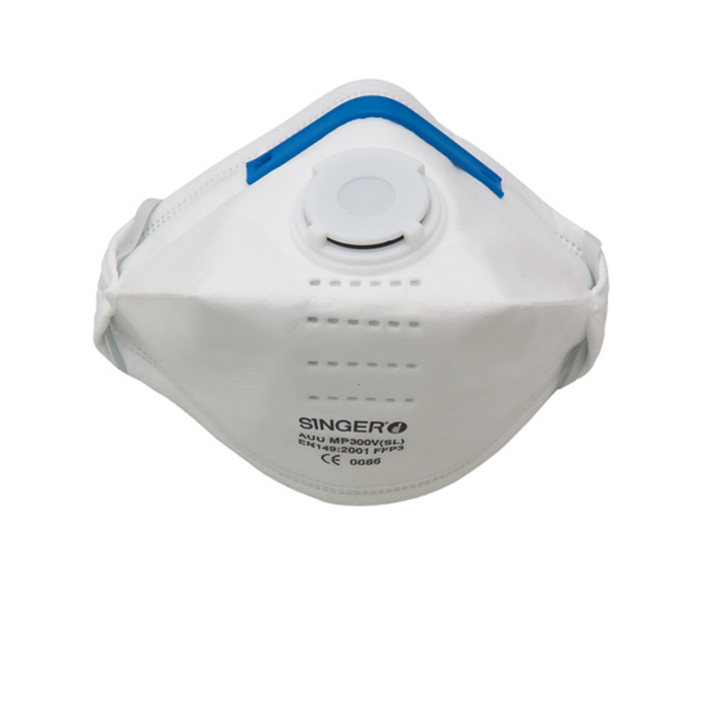 Demi-masque pliable Valve FFP3 NR D - Lot de 20 - SINGER - AUUMP300VSL