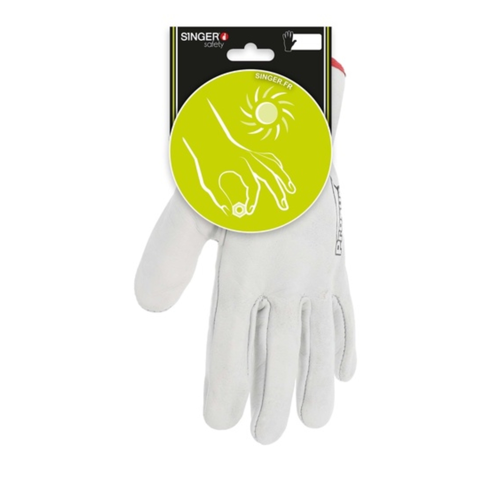 Gant tout fleur de bovin Coloris naturel Serrage élastique - SINGER - C50F