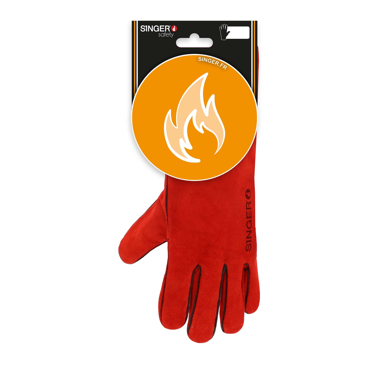 Gant croute rouge 35cm  SINGER - C51SIREP15KV