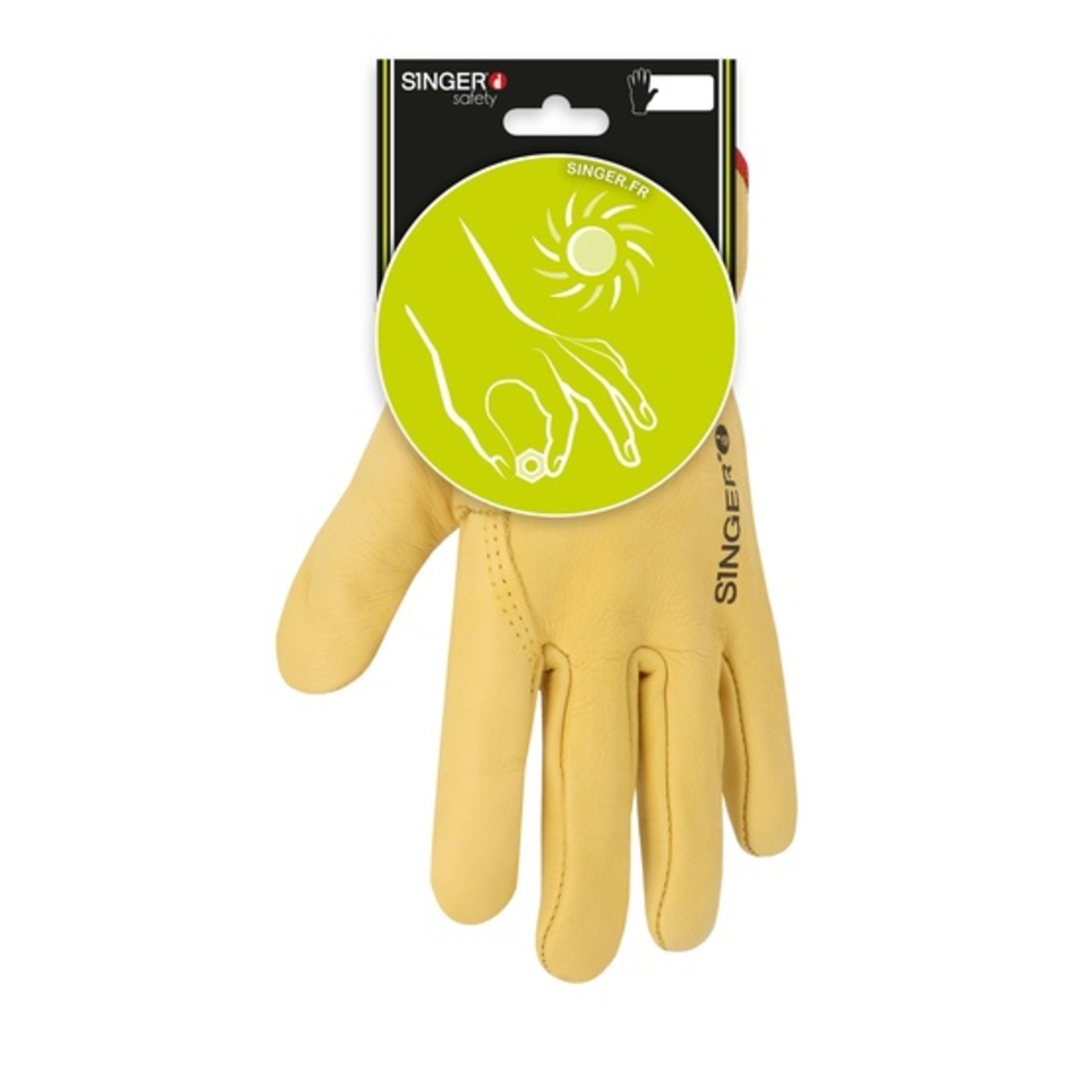 Gant tout fleur de bovin Coloris jauneSerrage élastique - SINGER - C56GY