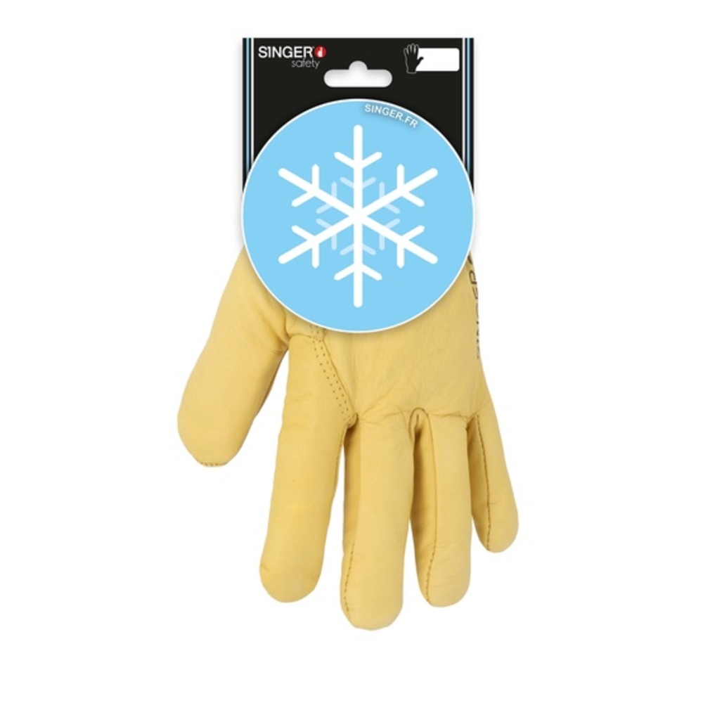 Gant tout fleur bovin jaune Fourré acrylique - SINGER - C56GYPA