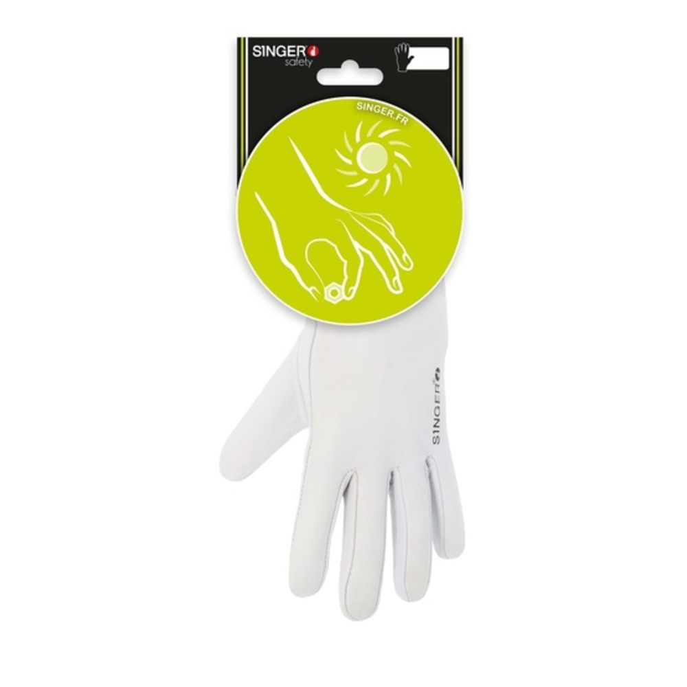 Gant tout fleur d'agneau Manchette croûte bovin de 14 cm - SINGER - CAGN106