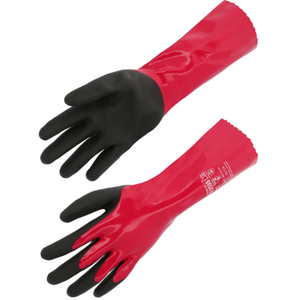 Gant tricoté une pièce Jauge 18 Enduction nitrile/PVC Longueur 350 mm - SINGER - CHEM350