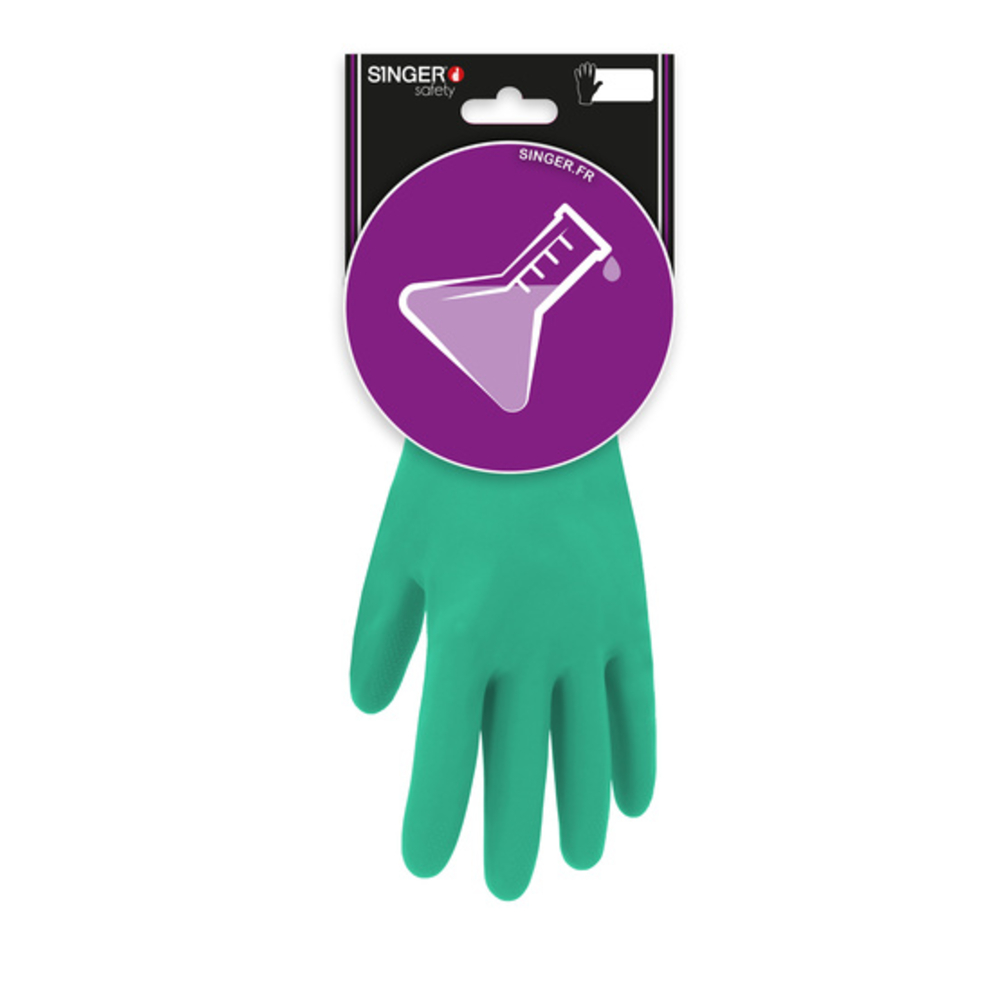Gant nitrile sans support Long 330 mmEpaisseur 038 mm Type A: AJKLMNO - SINGER - CNIT1538
