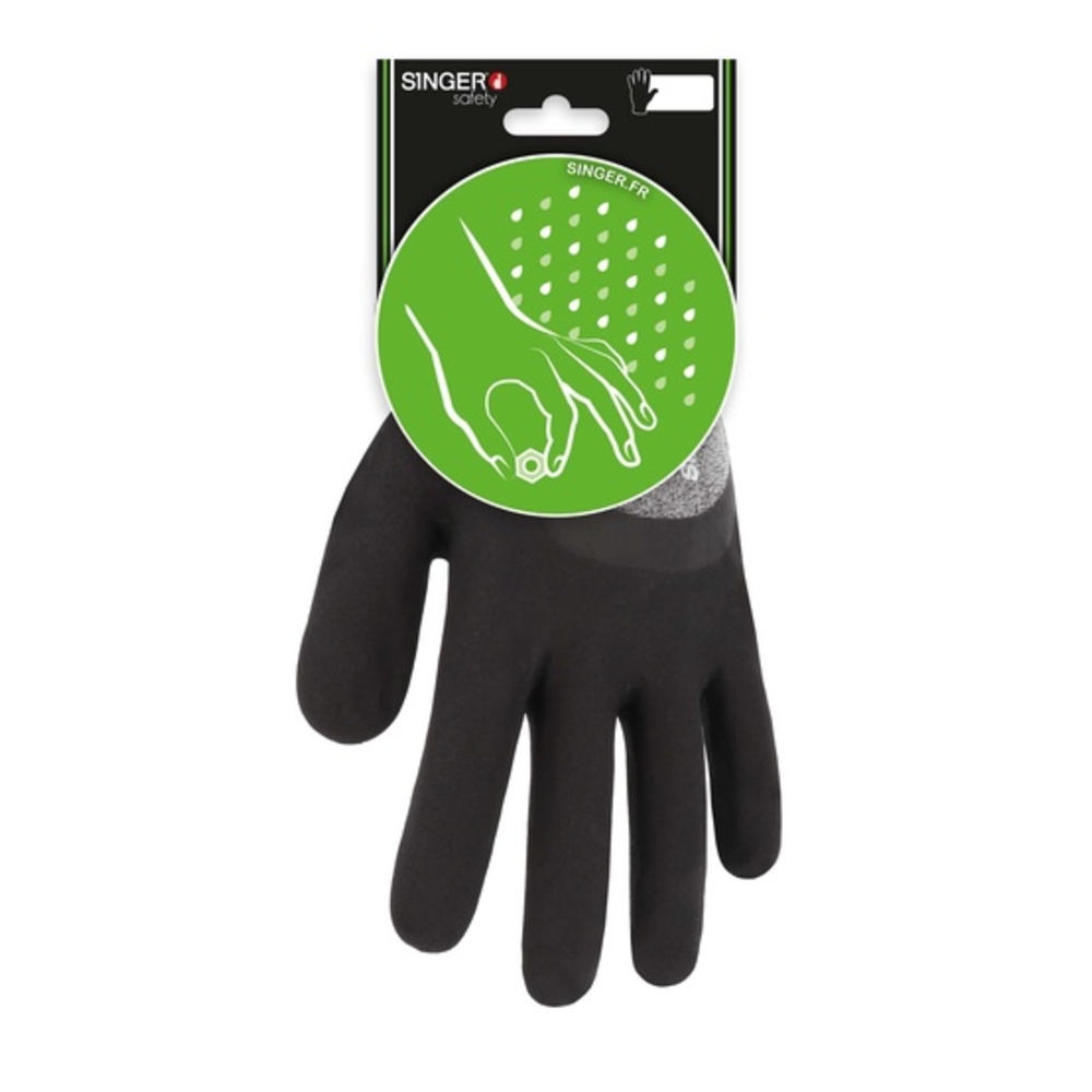 Gant nitrile mousse enduit 3/4 Picots- SINGER - CNYMFIT01