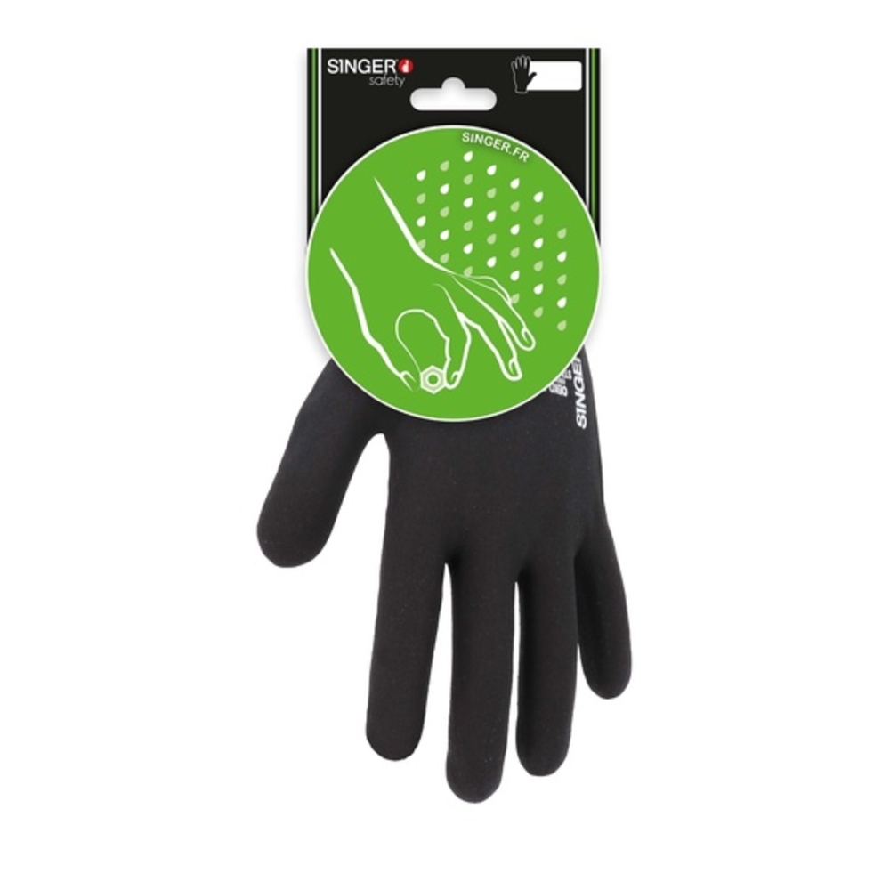 Gant nitrile mousse tout enduit Picots - SINGER - CNYMFIT02