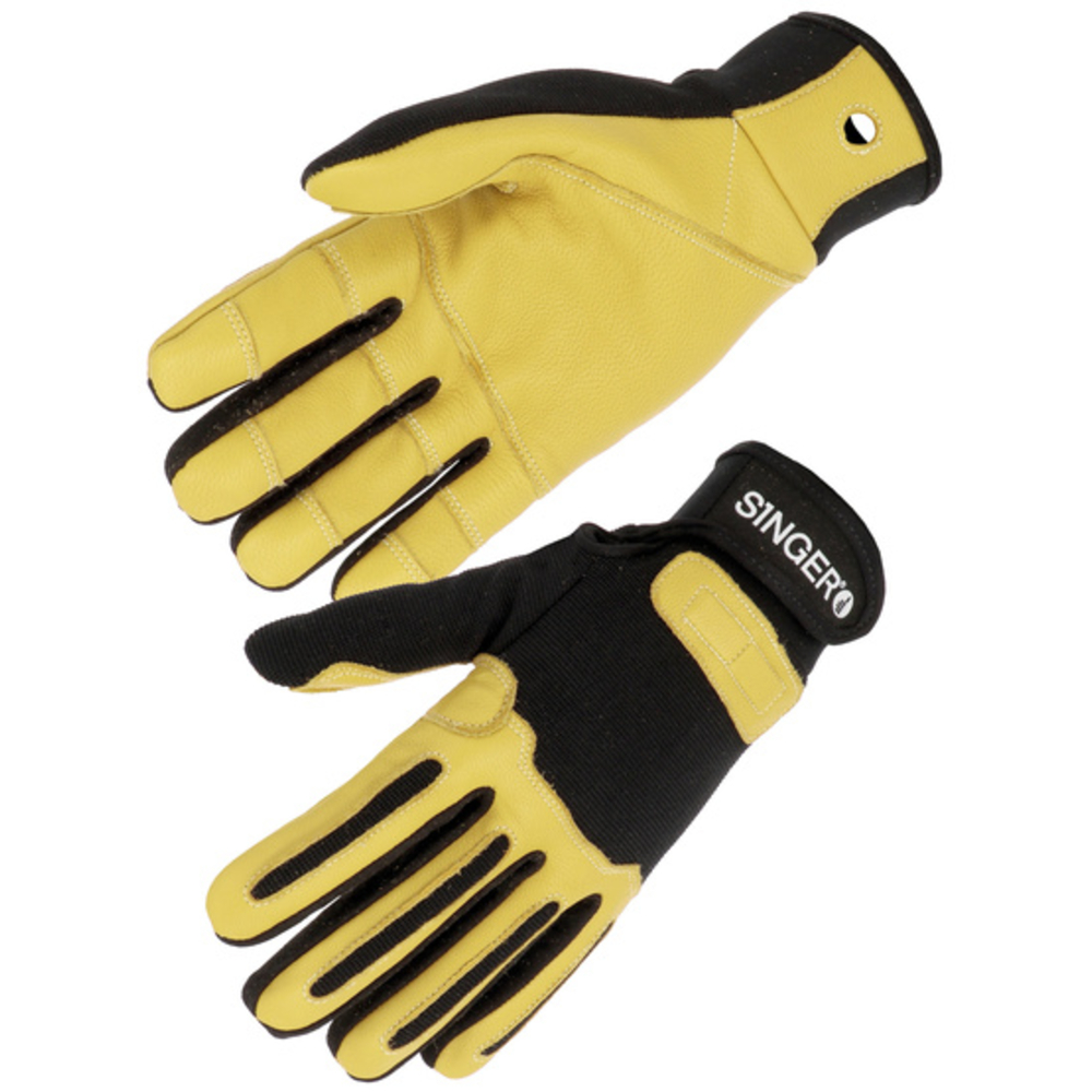 Gant paume fleur de chèvre avec renfortDos polyester Poignet néoprène - SINGER - CORDIS