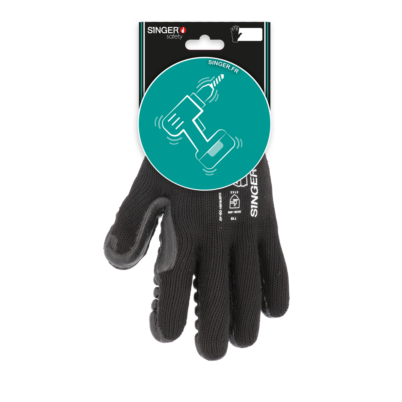 Gant anti vibration avec blocs mousse sur paume SINGER - CVBR