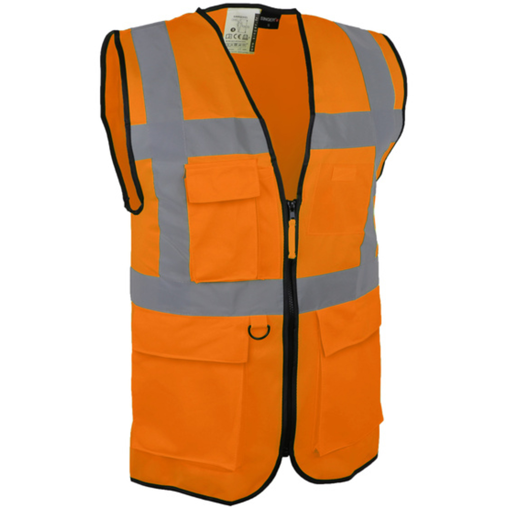Gilet de signalisation Polyester Multi-poches orange fluo - SINGER - GARO