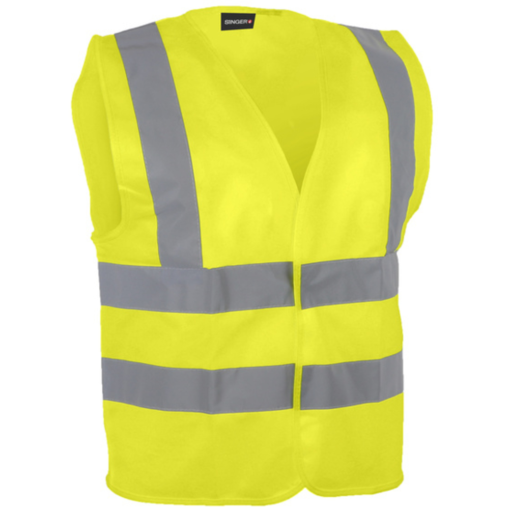 Gilet haute-visibilité jaune polyester Fermeture auto-agrippante 4 bandes SINGER - GIL4BJ
