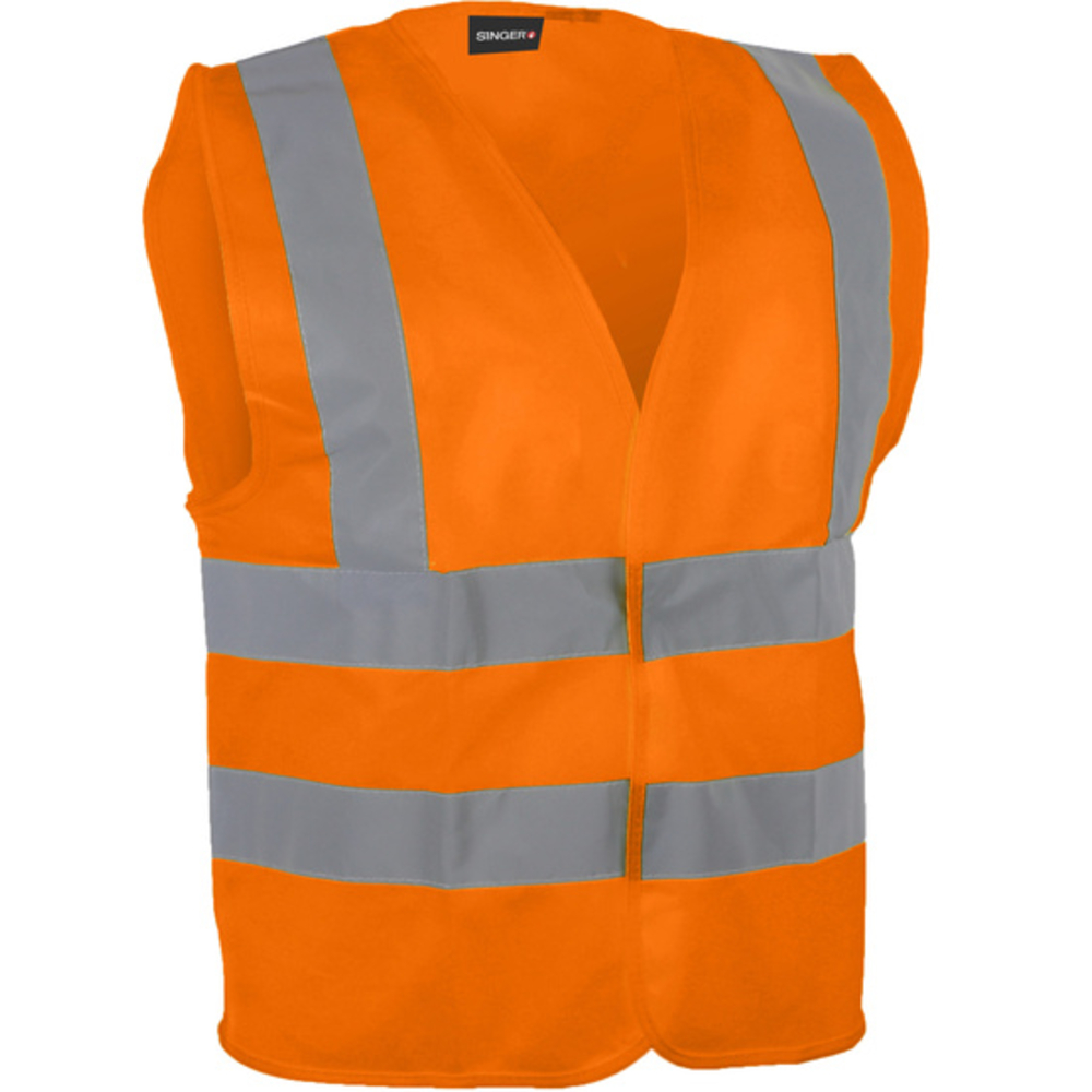 Gilet haute-visibilité 100% polyesterFermeture auto-agrippante 4 bandes - SINGER - GIL4BO