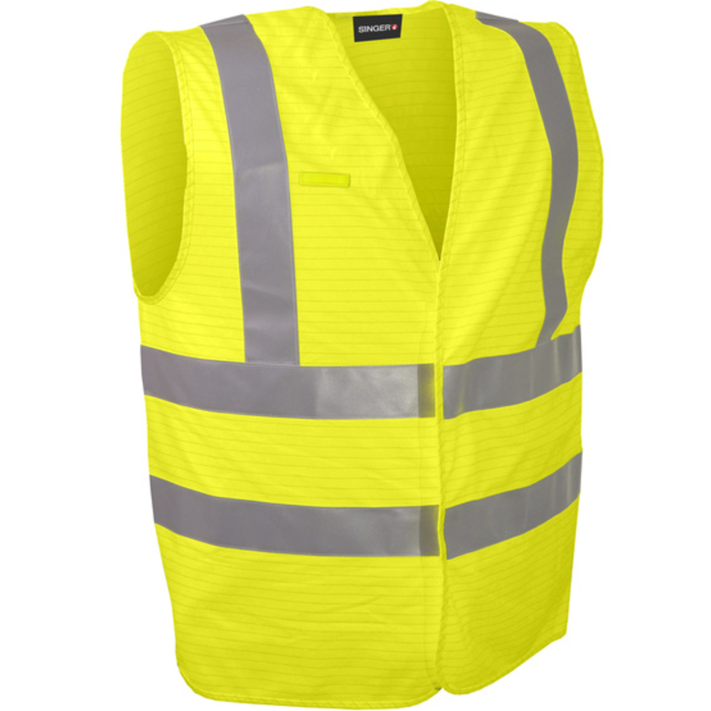 Gilet jaune haute visibilité multi-risques polyester et carbone - SINGER - GILMRJ