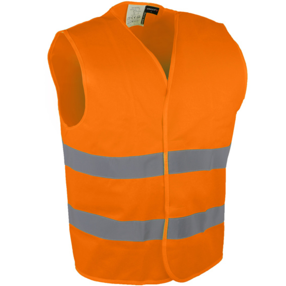 Gilet orange haute visibilité Polyester Fermeture auto-agrippante - SINGER - GILO