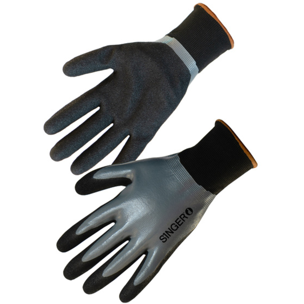 Gants nylon enduits nitrile double couche Tout enduit- SINGER - GRIP157