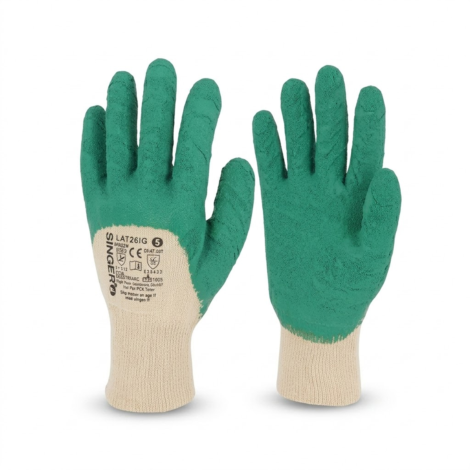 Gant latex vert enduit SINGER - LAT26IG