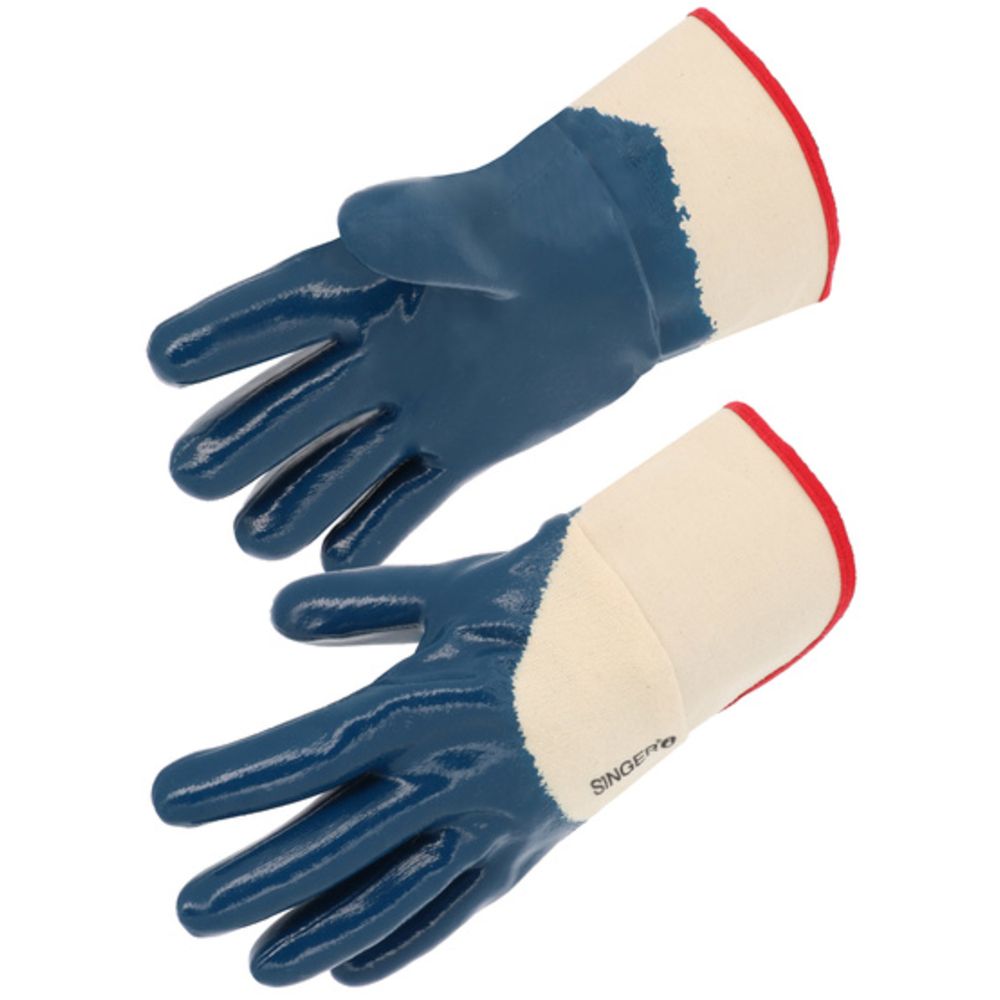 Gant nitrile Enduction lourde Manchette toile - SINGER - NBR326T