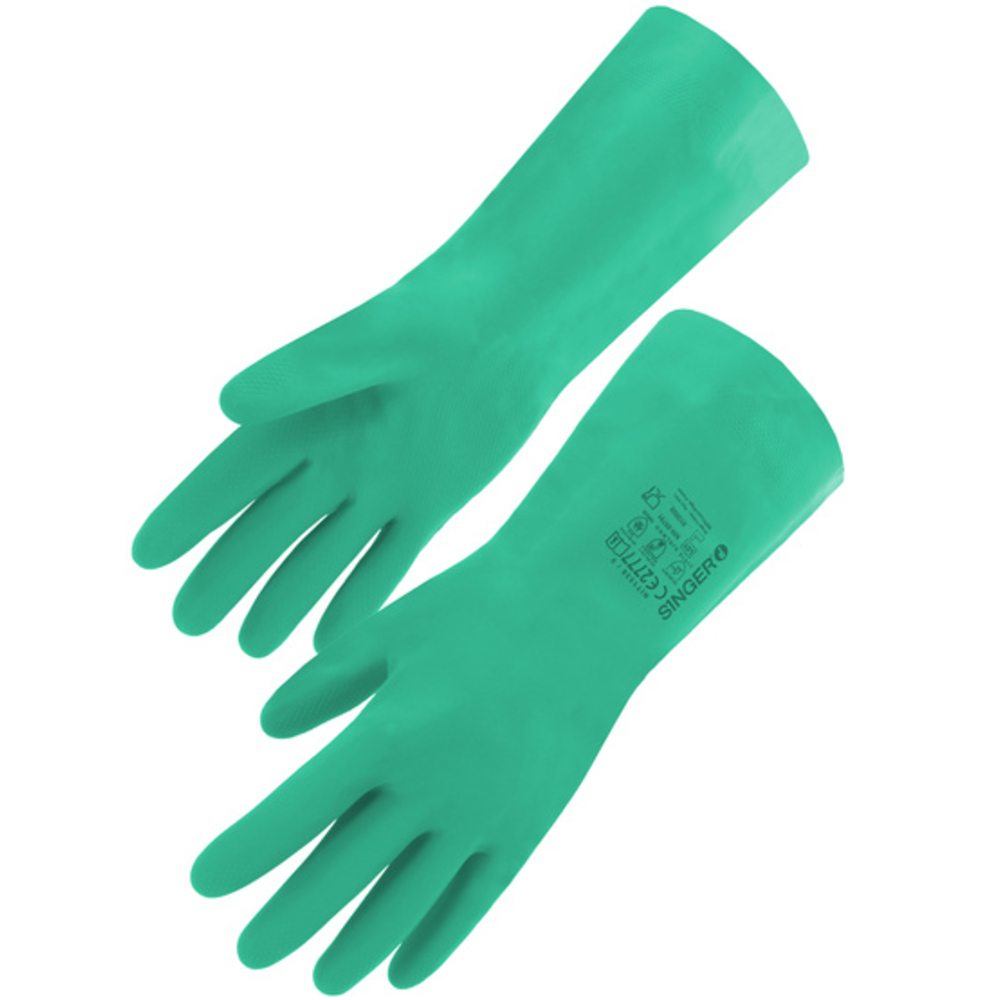 Gant nitrile sans support Long 330 mmEpaisseur 038 mm Type A: AJKLMNOPT - SINGER - NIT1538