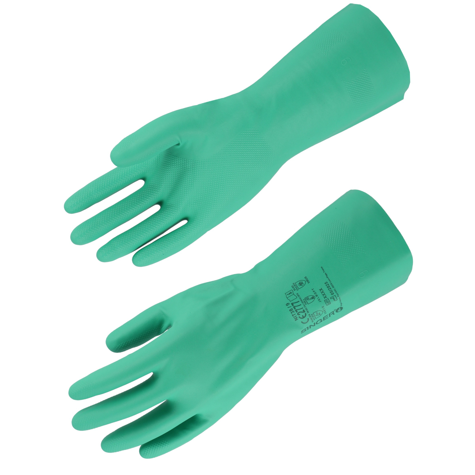 Gant enduit nitrile vert 30 cm SINGER - NIT38