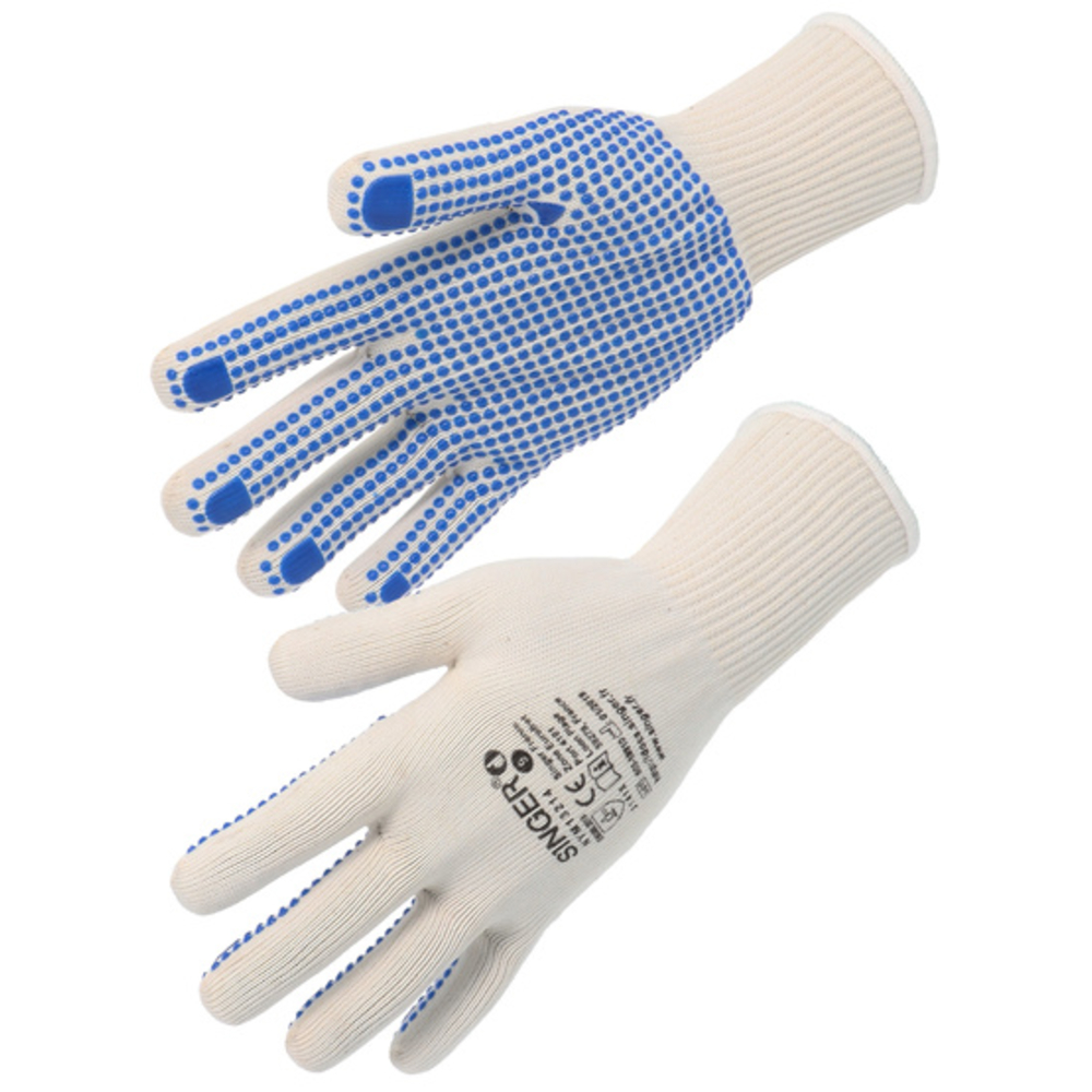 Gant polyamide mousse vanisé coton Picots PVC sur la paume - SINGER - NYM13214