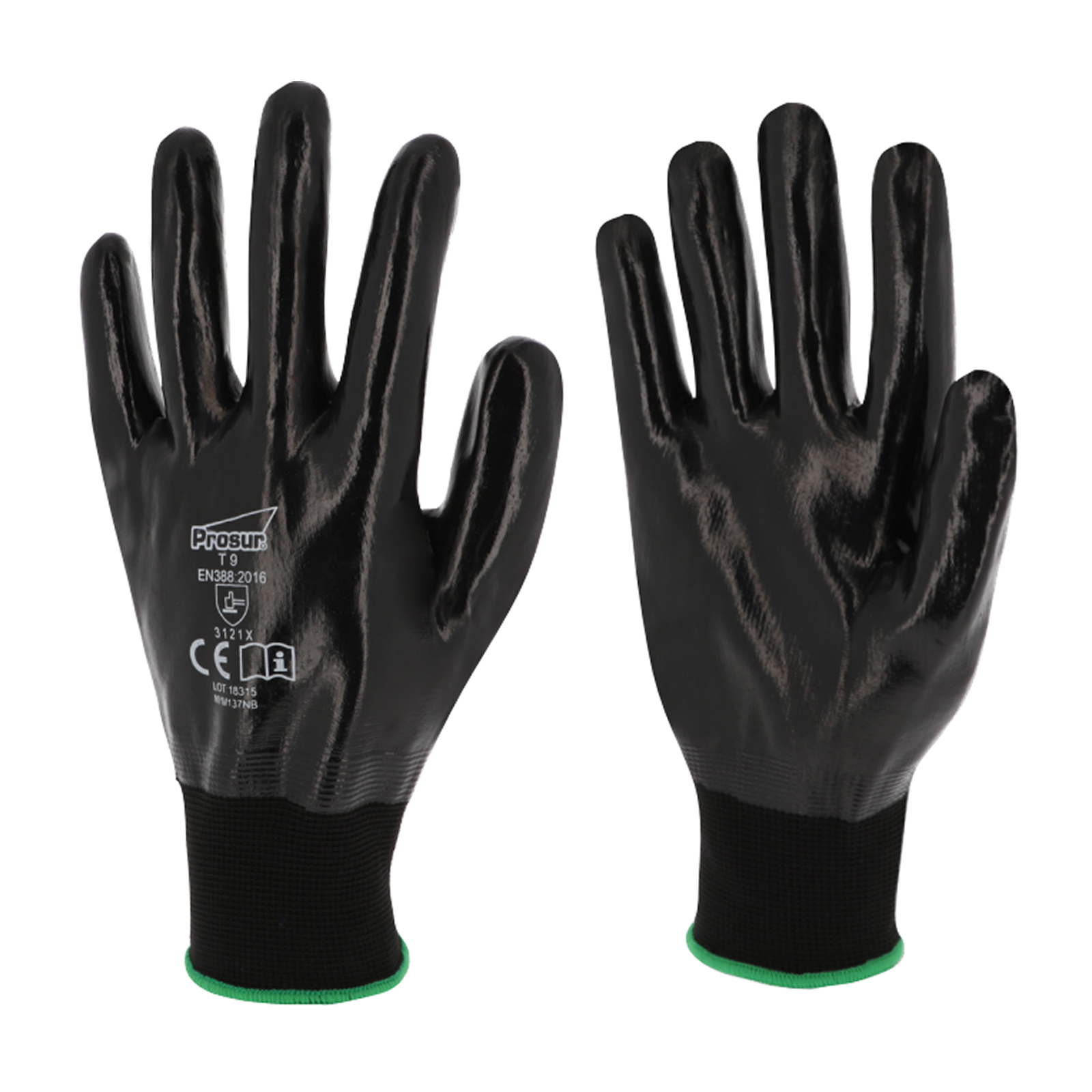 Gant polyester tout enduit nitrile noir SINGER - NYM137NB