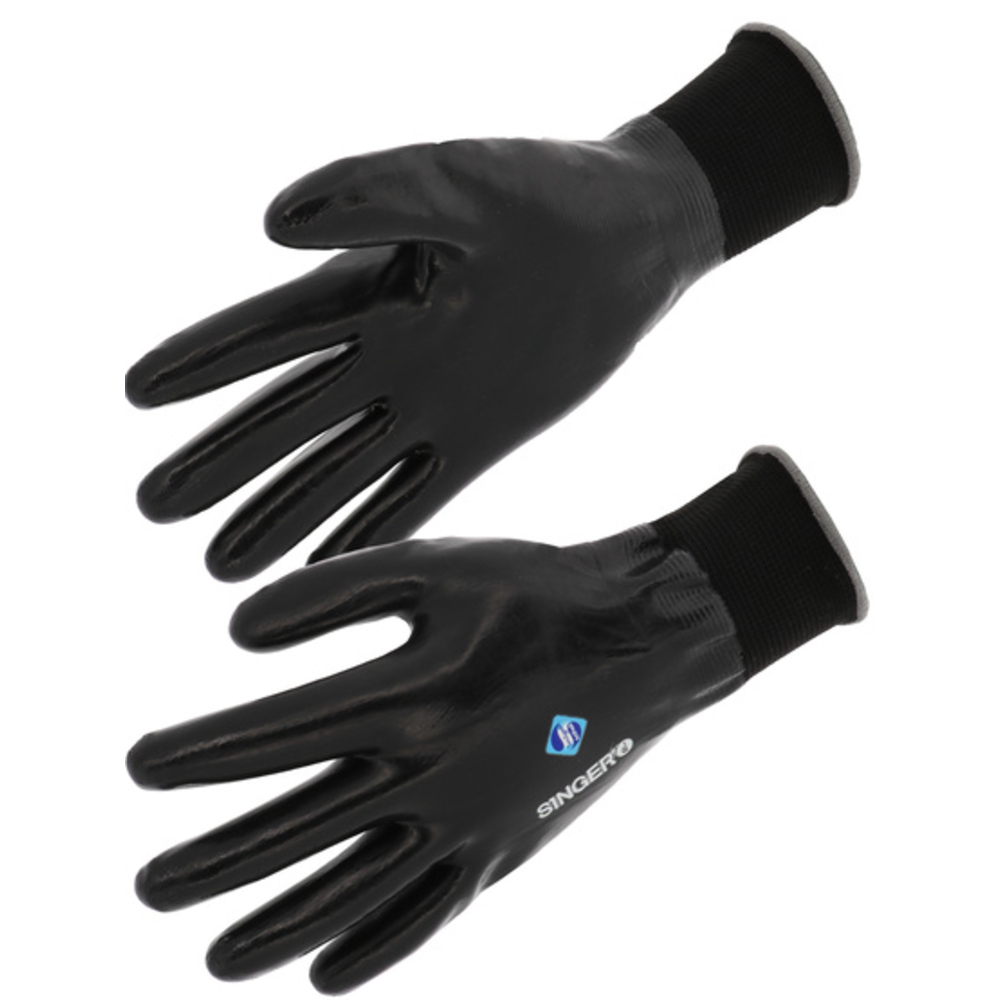 Gant nitrile tout enduit Support polyester- SINGER - NYM157NB