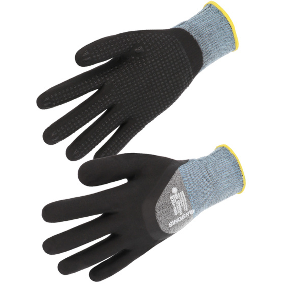 Gant nitrile mousse enduit 3/4 Picots- SINGER - NYMFIT01