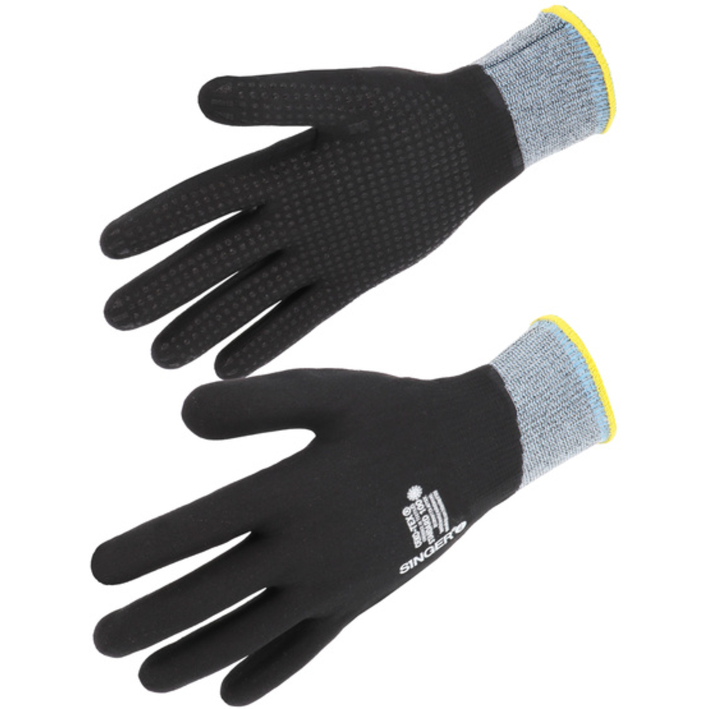 Gant nitrile mousse tout enduit Picots - SINGER - NYMFIT02