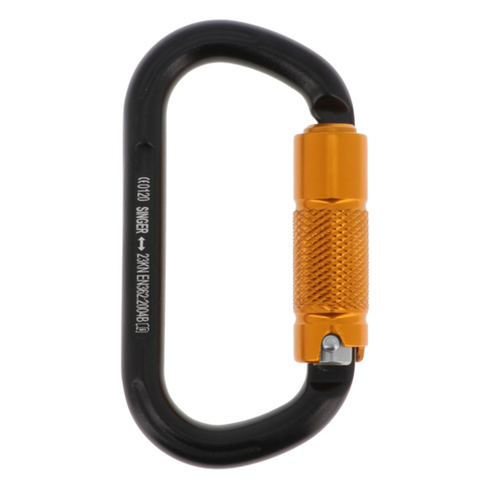 Mousqueton aluminium triple actions; ouverture 14 mm - SINGER - OVALUX