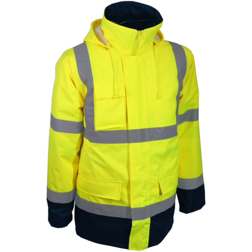 Parka haute visibilité jaune 100% polyester Oxford enduit TPU - SINGER - PACA