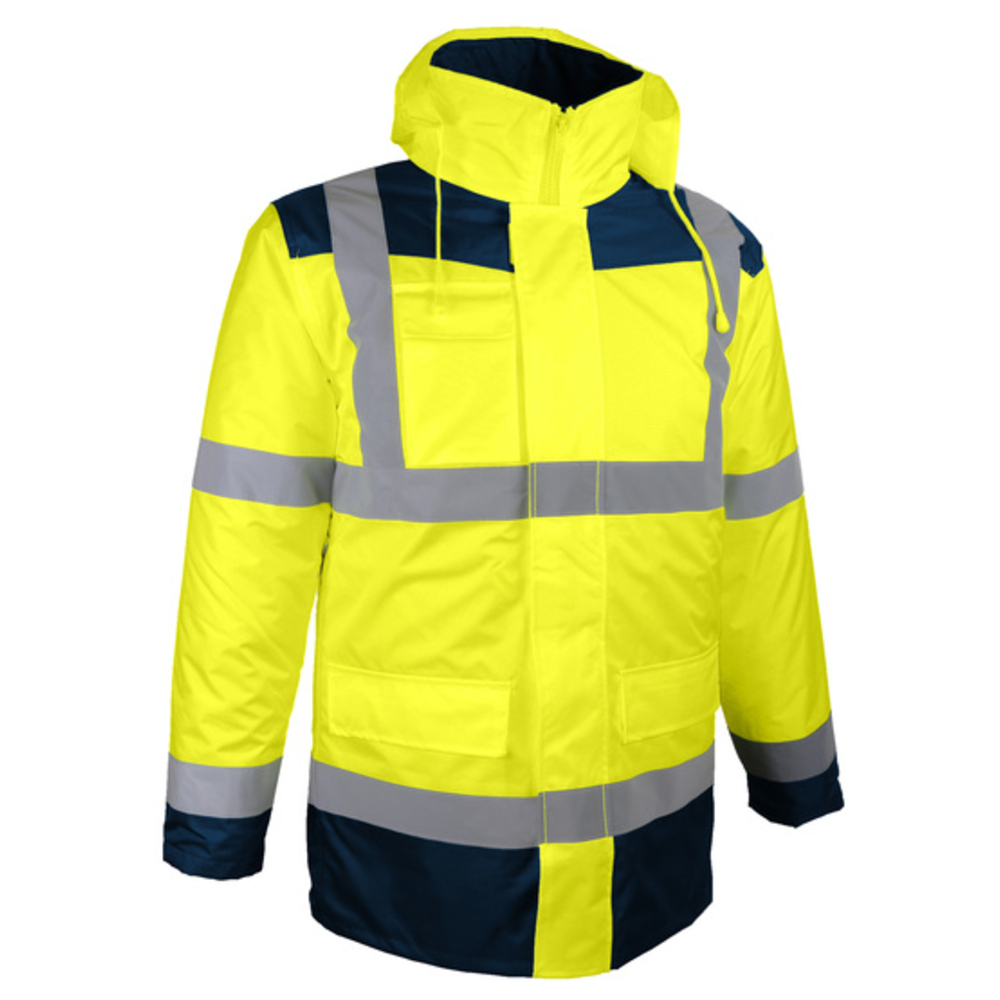 Parka jaune HV bleu marine amovible + manches longues amovibles - SINGER - PARINA