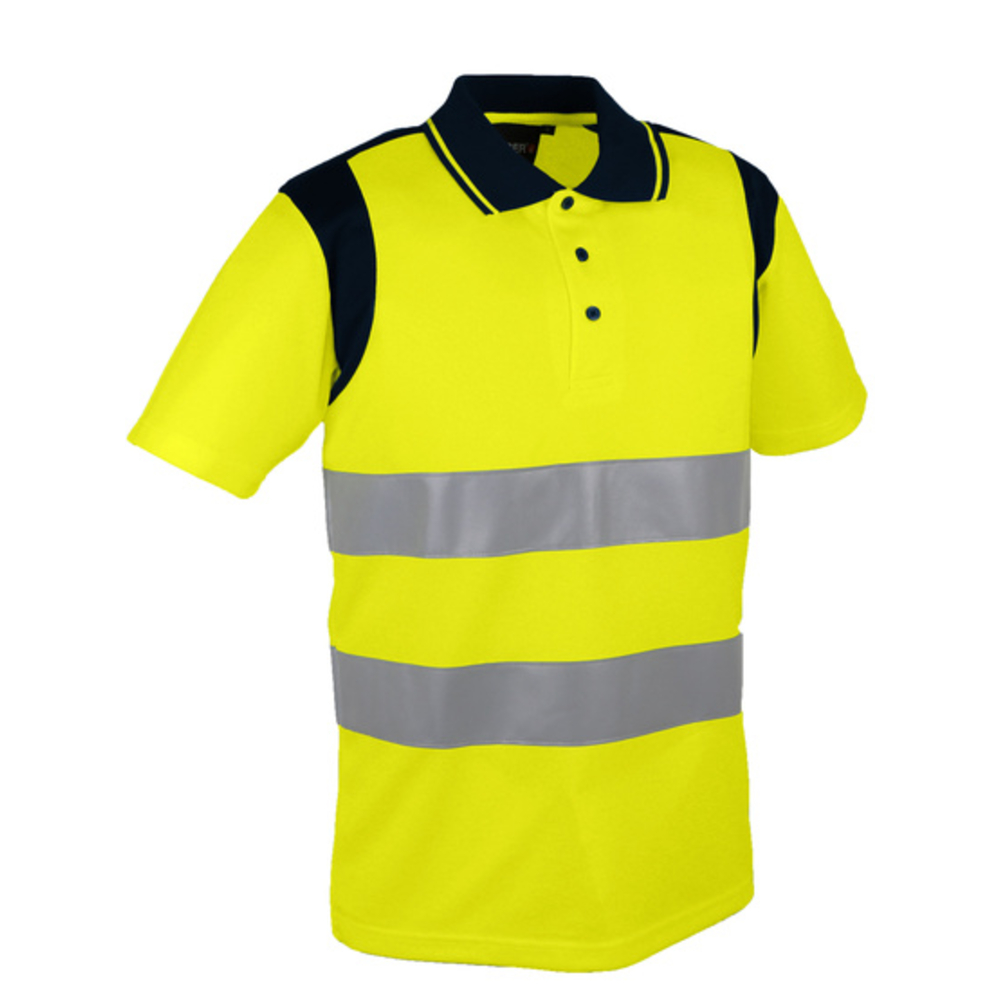 Polo jaune haute visibilité en polyester - SINGER - PAULA
