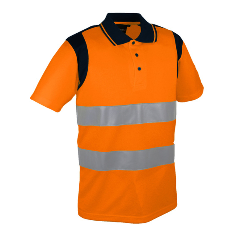 Polo orange haute visibilité en polyester - SINGER - PAULO