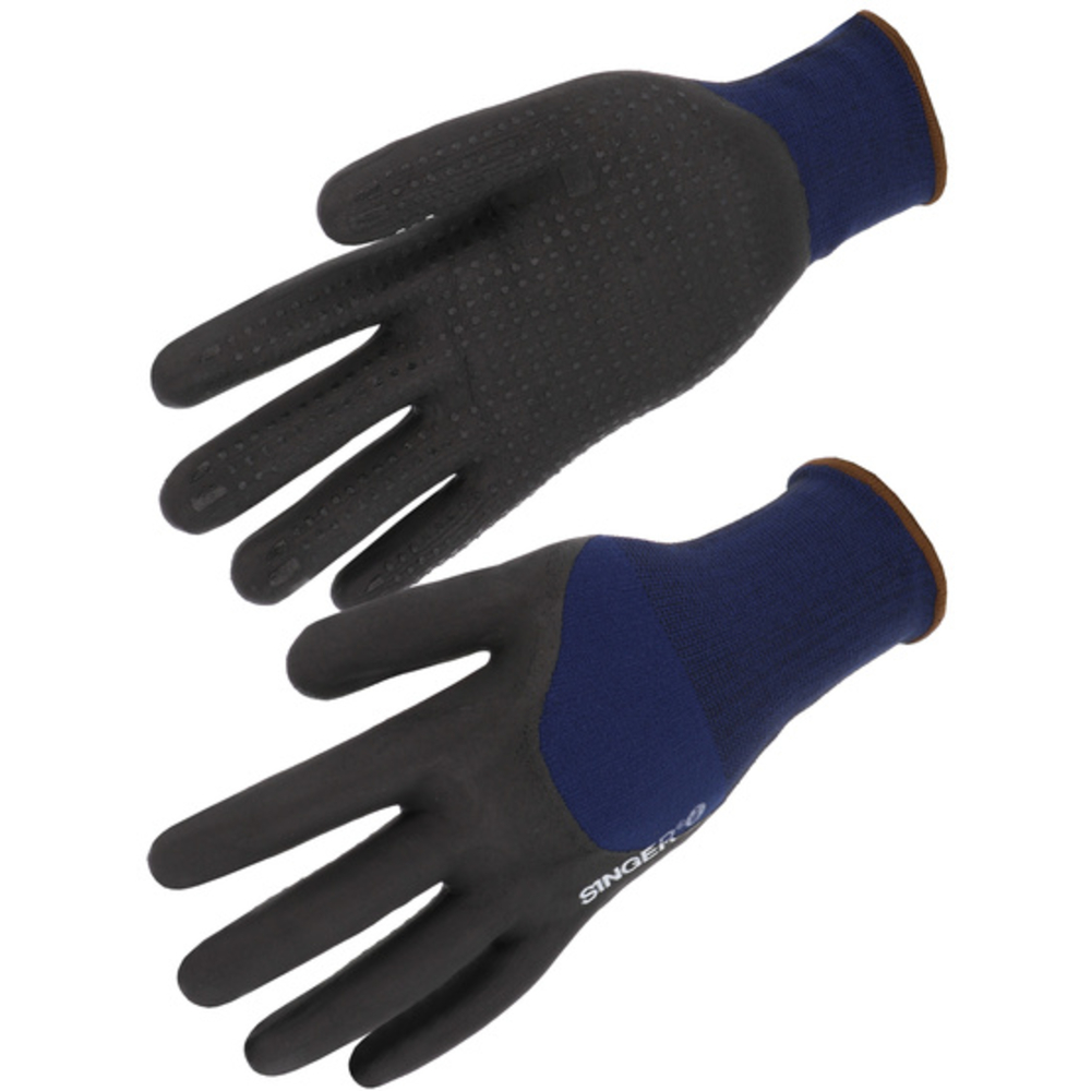 Gant nitrile mousse enduit 3/4 Picots- SINGER - PER134